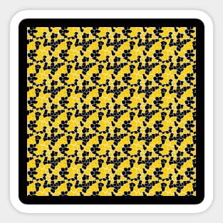 Elephant Print Skin Pattern Yellow Black Sticker